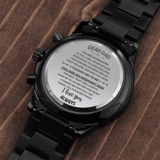 Dear Dad - Engraved Chronograph Watch - SS50S6 Jewelry ShineOn Fulfillment