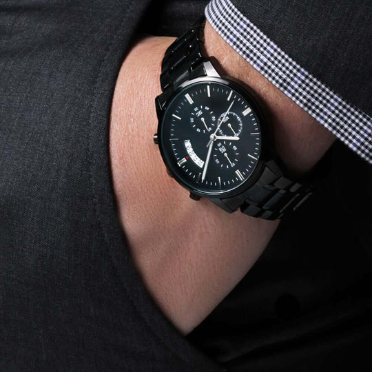 Dear Dad - Engraved Chronograph Watch - SS50S6 Jewelry ShineOn Fulfillment