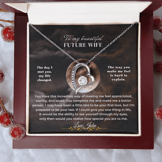 To My Beautiful Future Wife - Forever Love Necklace Gift Set - S338V2 Jewelry ShineOn Fulfillment