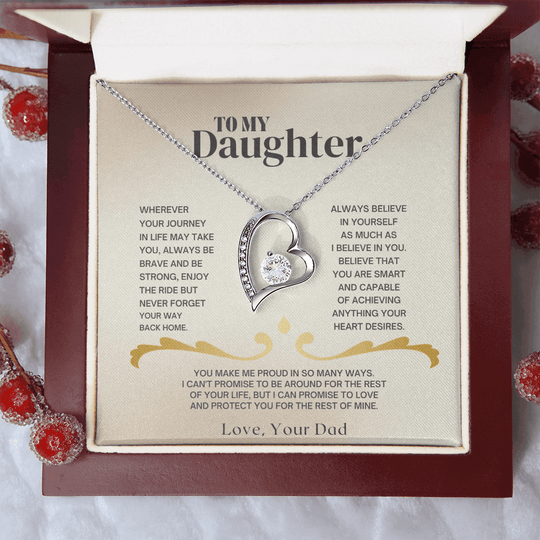 To My Daughter - Love Dad - Necklace Gift Set SS2 Jewelry ShineOn Fulfillment