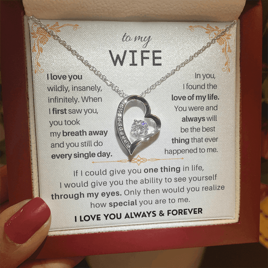 To My Wife - Forever Love Necklace Gift Set - SSW181D Jewelry ShineOn Fulfillment