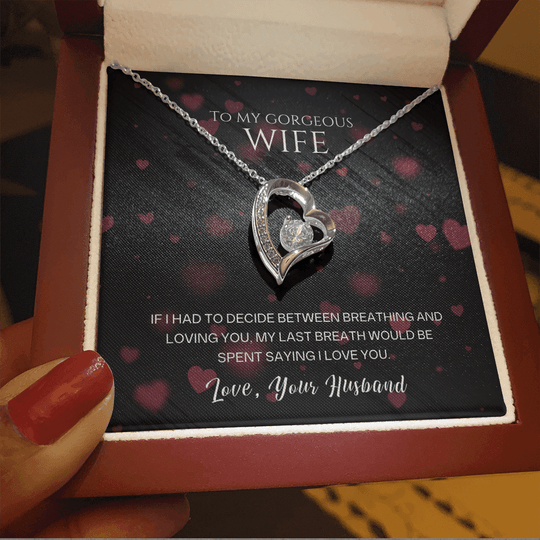 To My Gorgeous Wife - I Love You - Forever Love Necklace Gift Set - SSW27 Jewelry ShineOn Fulfillment