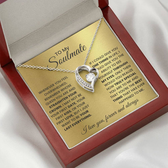To My Soulmate - Forever Love Beautiful Gift Set - SSSM2 Jewelry ShineOn Fulfillment 14k White Gold Finish Luxury Box
