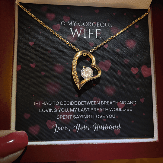 To My Gorgeous Wife - I Love You - Forever Love Necklace Gift Set - SSW27 Jewelry ShineOn Fulfillment
