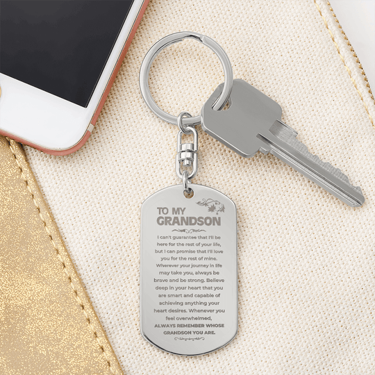 To My Grandson | Remember Whose Grandson You Are | Personalized Keychain - SS293V7 Jewelry ShineOn Fulfillment