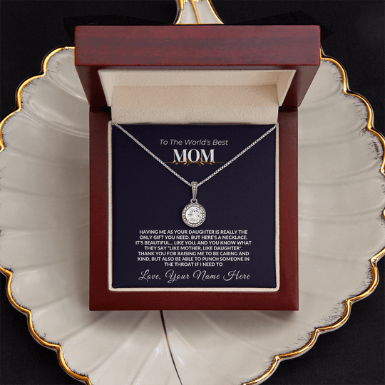 To My Mom - From Daughter - Beautiful Gift Set - SS431 Jewelry ShineOn Fulfillment Luxury Box w/ LED