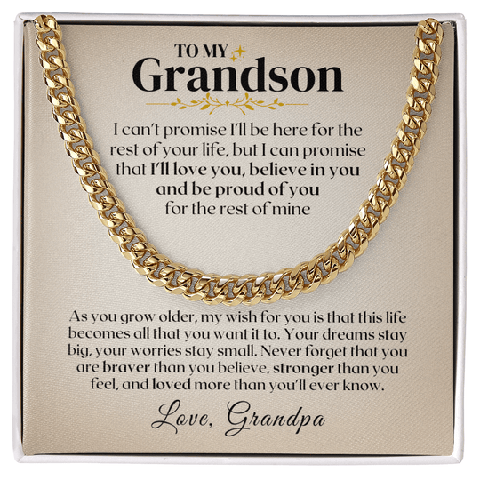 To My Grandson - Rest Of Mine - Gift Set - SS330v2 Jewelry ShineOn Fulfillment 18K Yellow Gold Finish Standard Box
