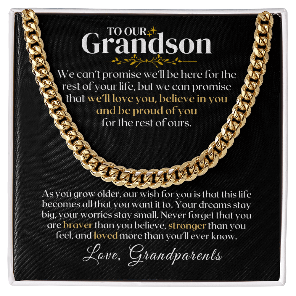 To Our Grandson - Grandparents - Rest Of Ours - Gift Set - SS330 Jewelry ShineOn Fulfillment 18K Yellow Gold Finish Standard Box