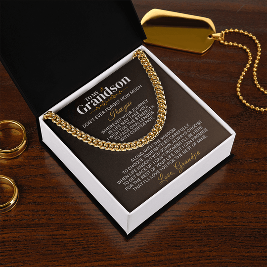 To My Grandson - Wherever Your Journey - Personalized Gift Set - SS285 Jewelry ShineOn Fulfillment