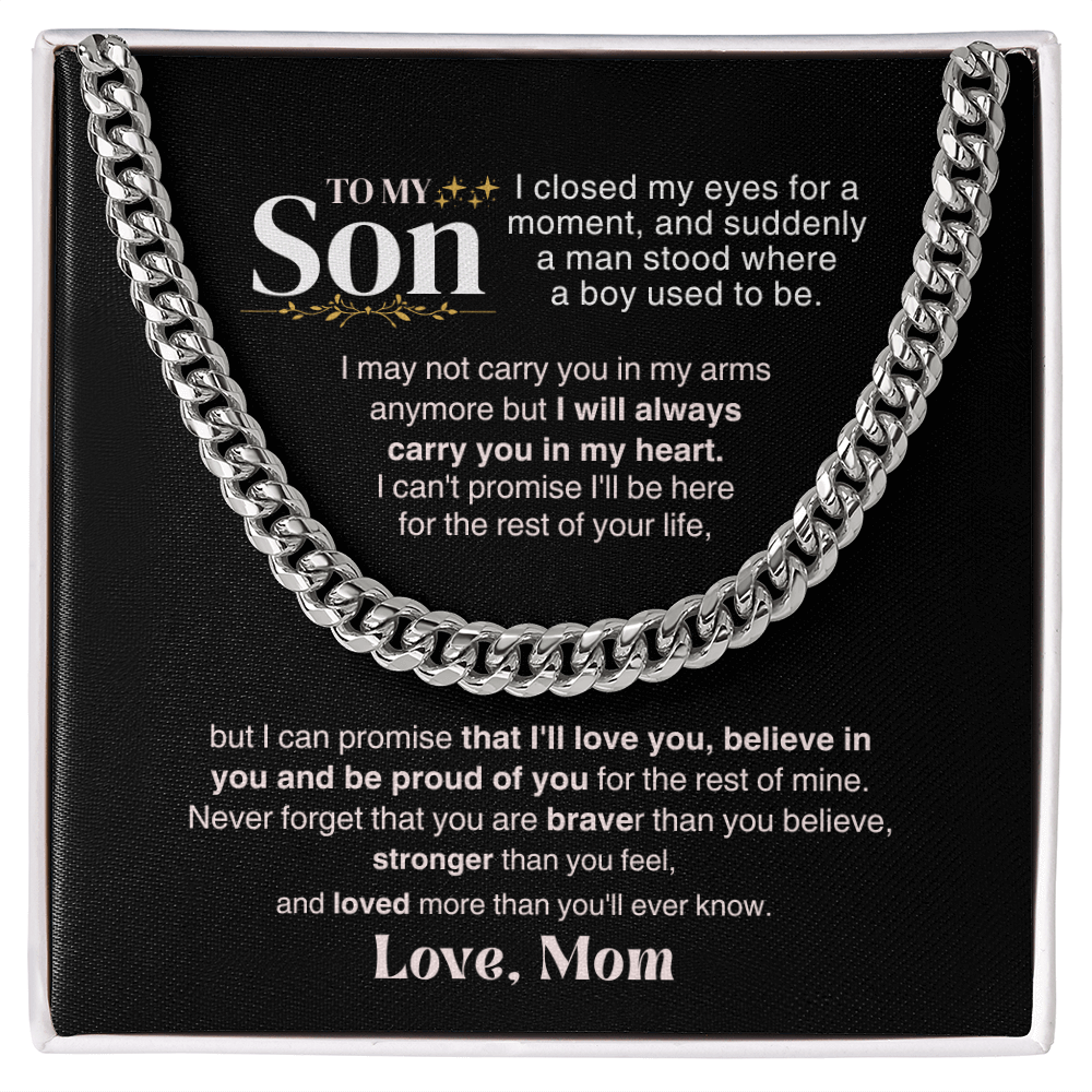 To My Son - I May Not Carry In My Arms Anymore - Gift Set - SS329v1 Jewelry ShineOn Fulfillment Stainless Steel Standard Box