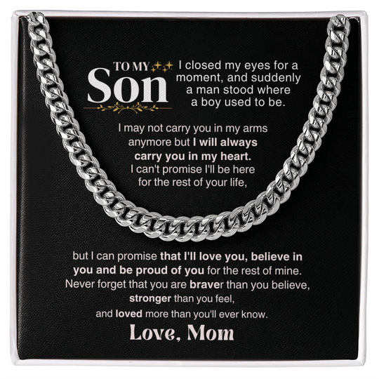 To My Son - I May Not Carry In My Arms Anymore - Gift Set - SS329v1 Jewelry ShineOn Fulfillment Stainless Steel Standard Box