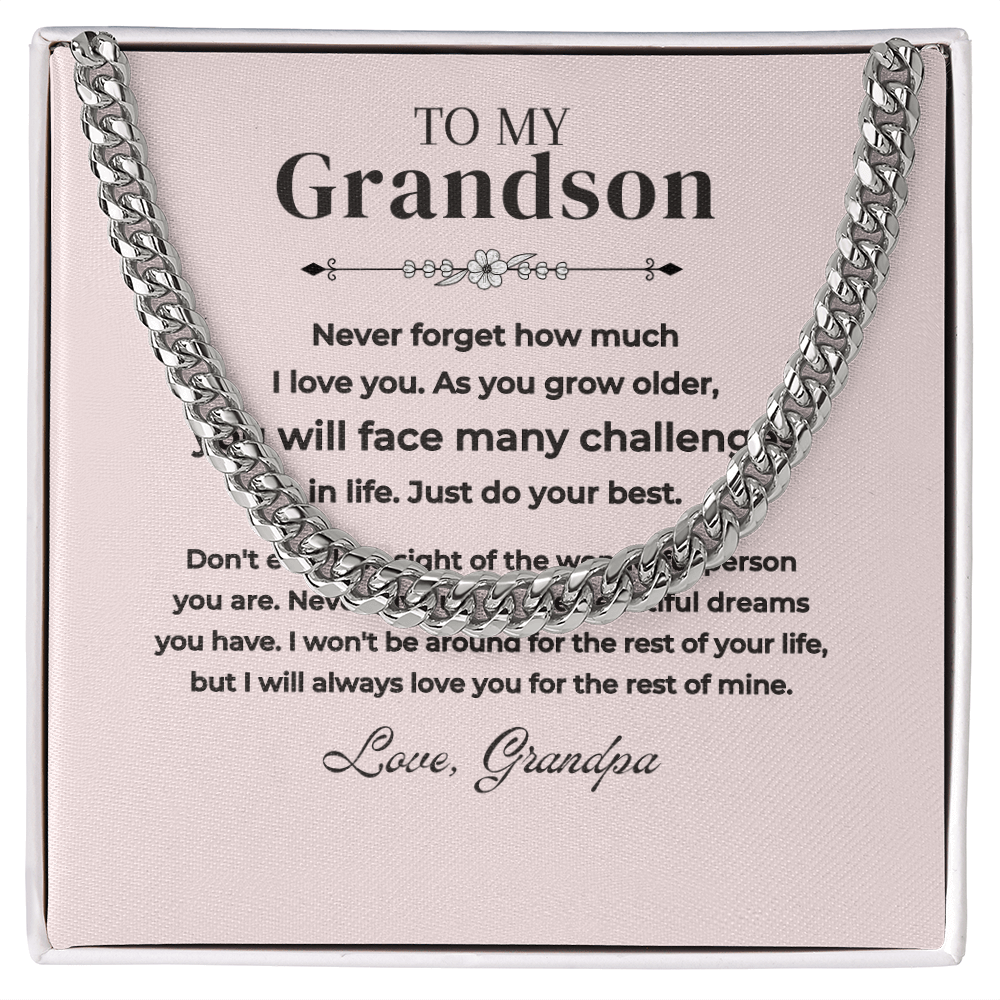 To My Grandson - Big Dreams - Personalized Gift Set - SS223 Jewelry ShineOn Fulfillment Stainless Steel Standard Box