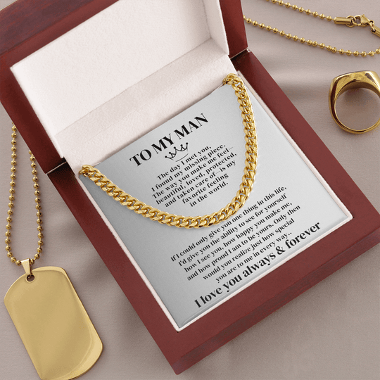 To My Man - I Love You Forever - Cuban Chain - SSTMMCC7 Jewelry ShineOn Fulfillment