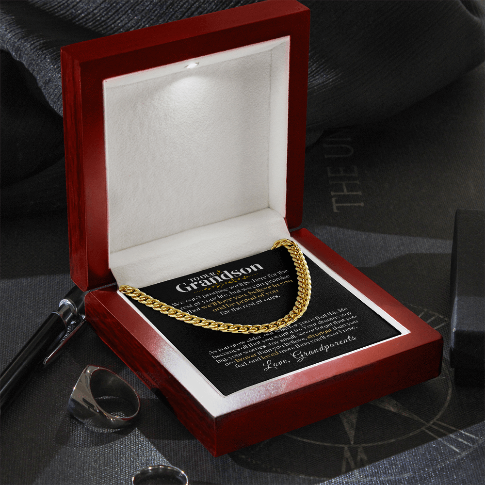 To Our Grandson - Grandparents - Rest Of Ours - Gift Set - SS330 Jewelry ShineOn Fulfillment 18K Yellow Gold Finish Luxury Box