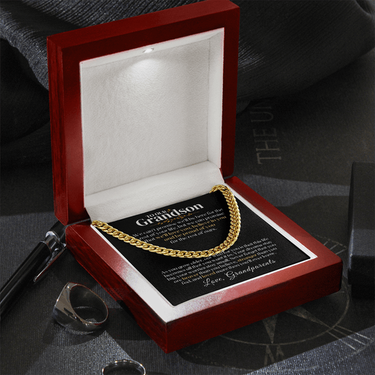 To Our Grandson - Grandparents - Rest Of Ours - Gift Set - SS330 Jewelry ShineOn Fulfillment 18K Yellow Gold Finish Luxury Box