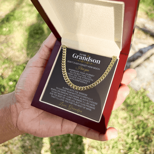 To My Grandson - Wherever Your Journey - Personalized Gift Set - SS285 Jewelry ShineOn Fulfillment