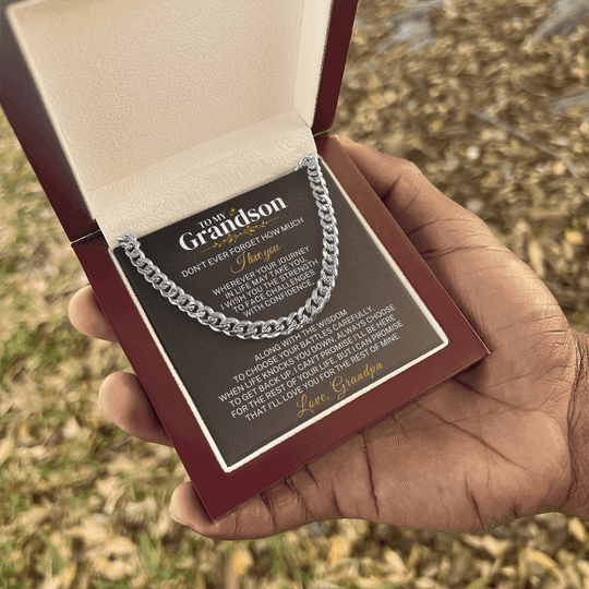 To My Grandson - Wherever Your Journey - Personalized Gift Set - SS285 Jewelry ShineOn Fulfillment