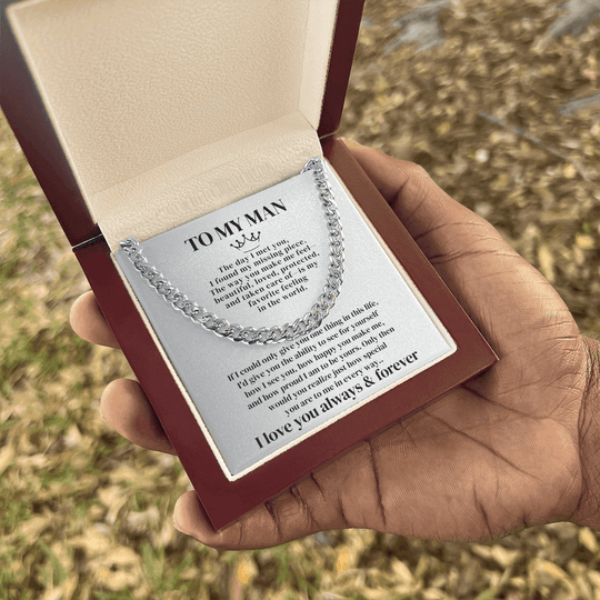To My Man - I Love You Forever - Cuban Chain - SSTMMCC7 Jewelry ShineOn Fulfillment