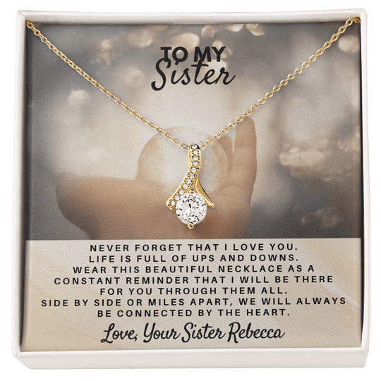 To My Sister - Personalized Gift Set - SS5V1 Jewelry ShineOn Fulfillment 18K Yellow Gold Finish Standard Box