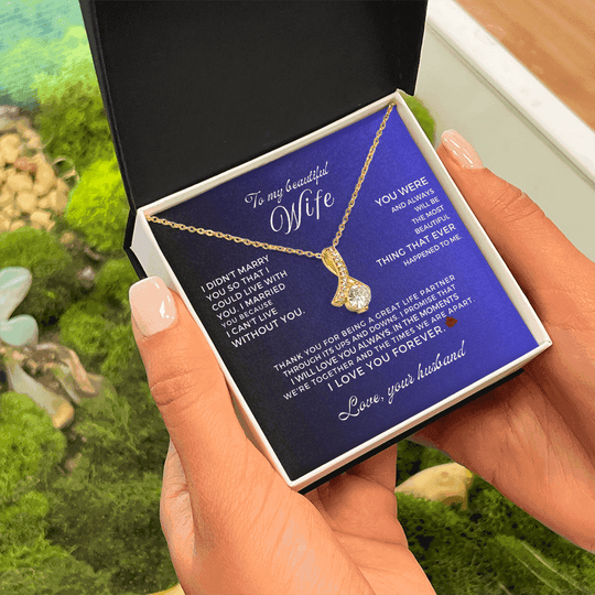 To My Beautiful Wife - Beautiful Gift Pedant Neckle Set - SS16V2R Jewelry ShineOn Fulfillment