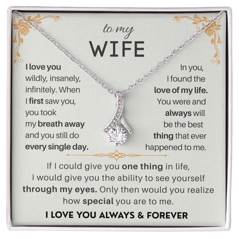 To My Beautiful Wife - Gift Set - SSD18V Jewelry ShineOn Fulfillment 14k White Gold Finish Standard Box