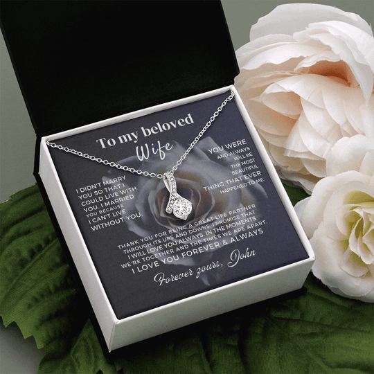 To My Beloved Wife - Beautiful Gift Pedant Neckle Set - SS162 Jewelry ShineOn Fulfillment