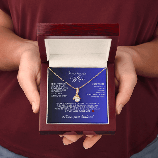 To My Beautiful Wife - Beautiful Gift Pedant Neckle Set - SS16V2R Jewelry ShineOn Fulfillment