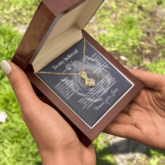 To My Beloved Wife - Beautiful Gift Pedant Neckle Set - SS162 Jewelry ShineOn Fulfillment