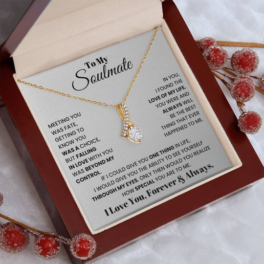 To My Soulmate - Alluring Beauty Gift Set - SSM1 Jewelry ShineOn Fulfillment 18K Yellow Gold Finish Luxury Box