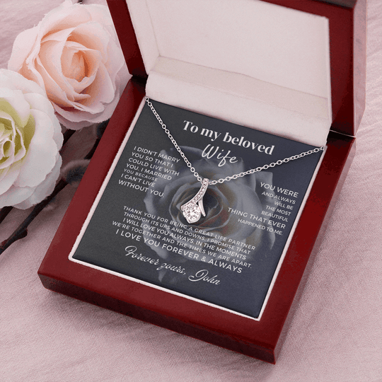 To My Beloved Wife - Beautiful Gift Pedant Neckle Set - SS162 Jewelry ShineOn Fulfillment