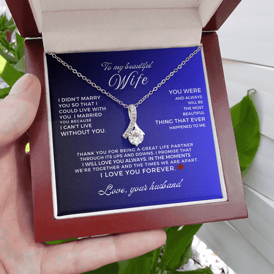 To My Beautiful Wife - Beautiful Gift Pedant Neckle Set - SS16V2R Jewelry ShineOn Fulfillment