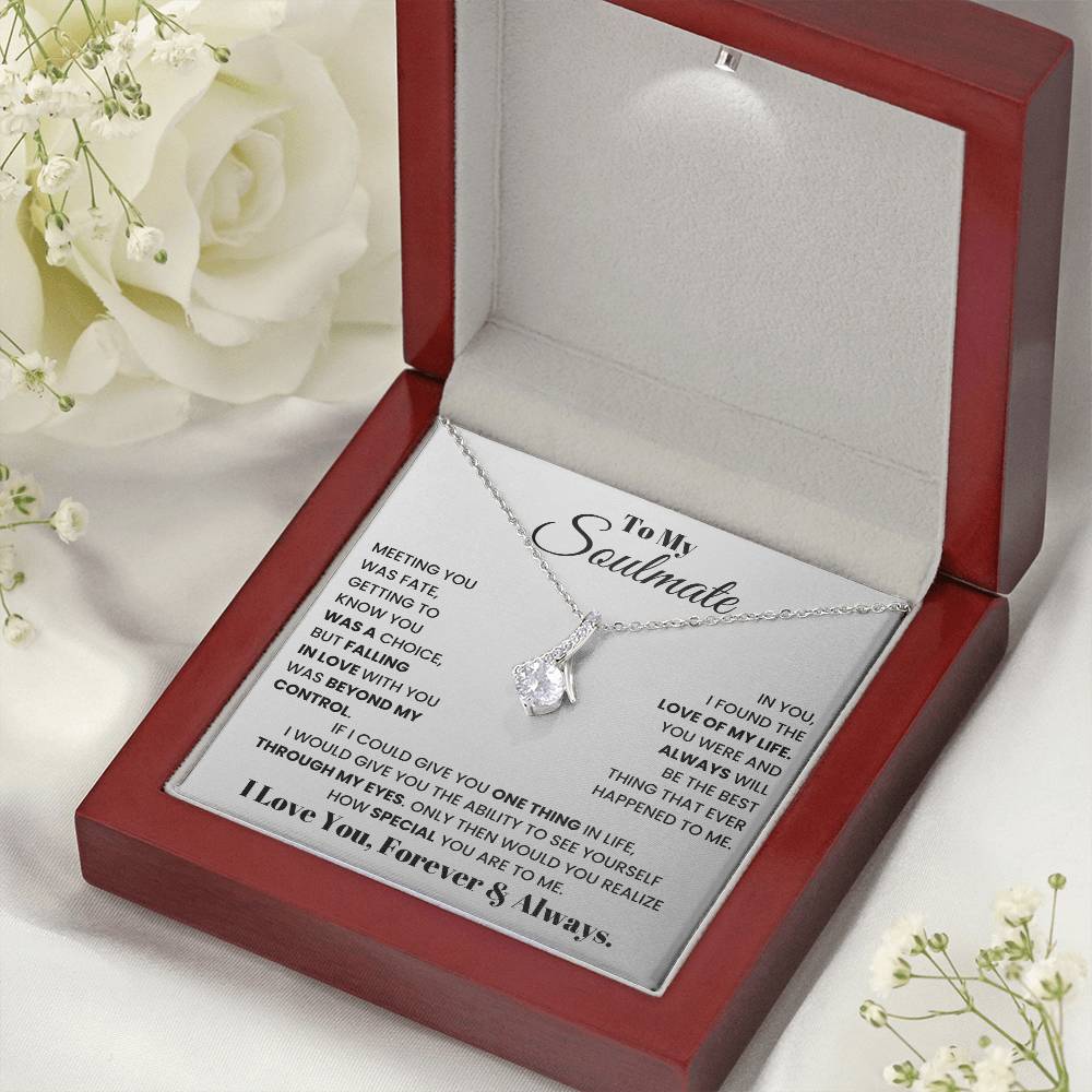 To My Soulmate - Alluring Beauty Gift Set - SSM1 Jewelry ShineOn Fulfillment 14k White Gold Finish Luxury Box
