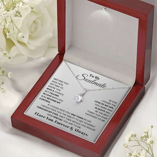 To My Soulmate - Alluring Beauty Gift Set - SSM1 Jewelry ShineOn Fulfillment 14k White Gold Finish Luxury Box