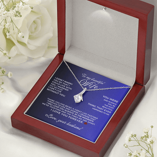 To My Beautiful Wife - Beautiful Gift Pedant Neckle Set - SS16V2R Jewelry ShineOn Fulfillment