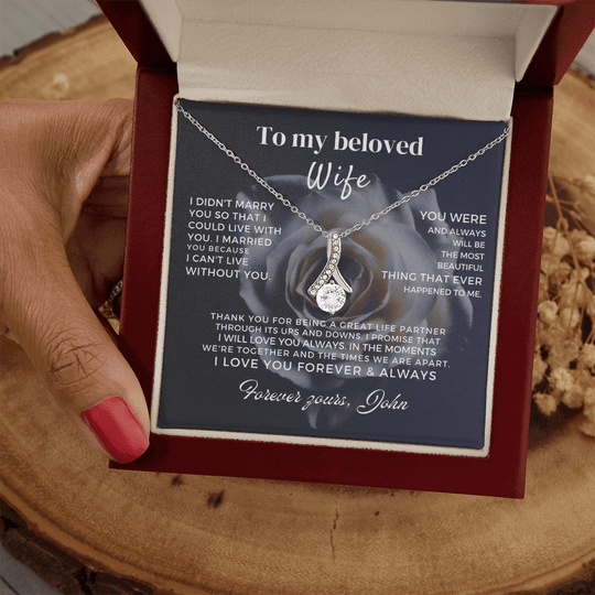 To My Beloved Wife - Beautiful Gift Pedant Neckle Set - SS162 Jewelry ShineOn Fulfillment
