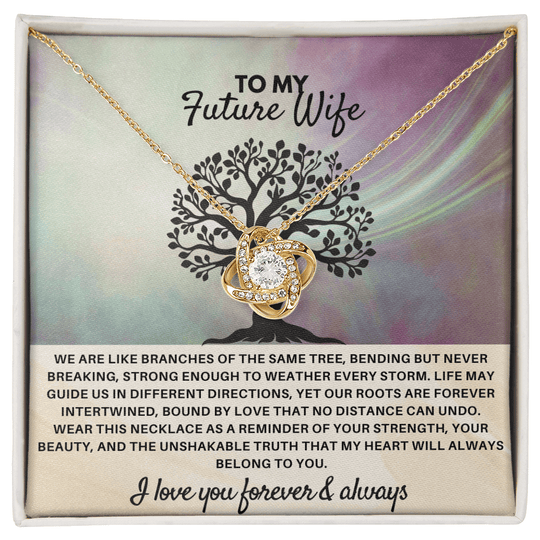 To My Future Wife - Love Knot Gift Set - SSFW28V1 Jewelry ShineOn Fulfillment 18K Yellow Gold Finish Standard Box