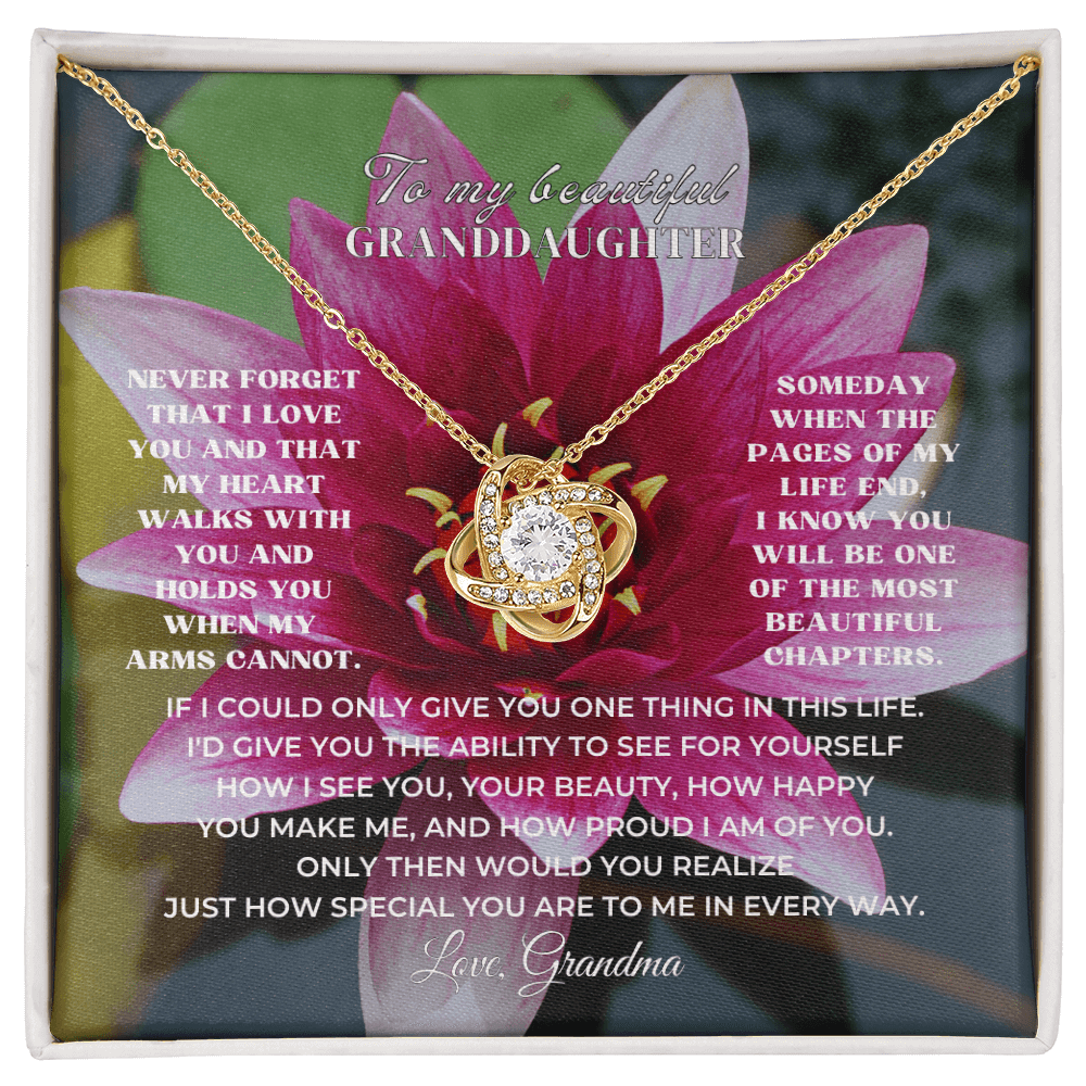 To My Beautiful Granddaughter - Love Knot Gift Set - SV4117LK Jewelry ShineOn Fulfillment 18K Yellow Gold Finish Standard Box