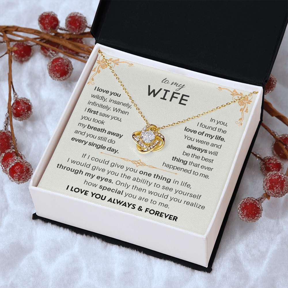 To My Beautiful Wife - Love Knot Necklace Gift Set - SSW18V1 Jewelry ShineOn Fulfillment