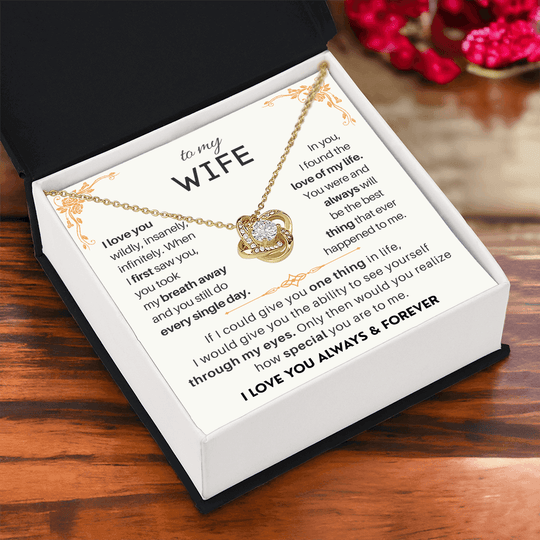 To My Beautiful Wife - Love Knot Necklace Gift Set - SSW18V1 Jewelry ShineOn Fulfillment