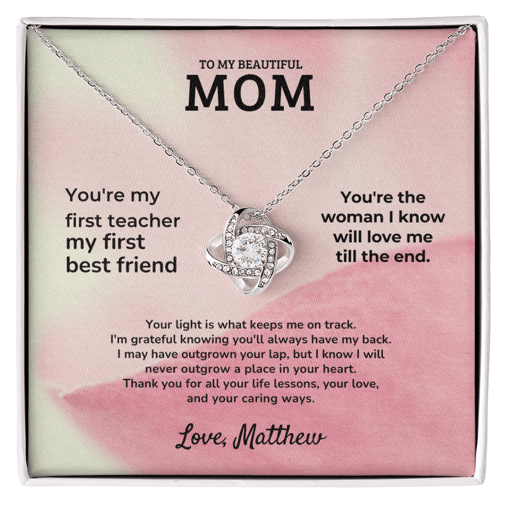 To My Beautiful Mom - Mother's Day Gift Set - SS15v2 Jewelry ShineOn Fulfillment 14K White Gold Finish Standard Box
