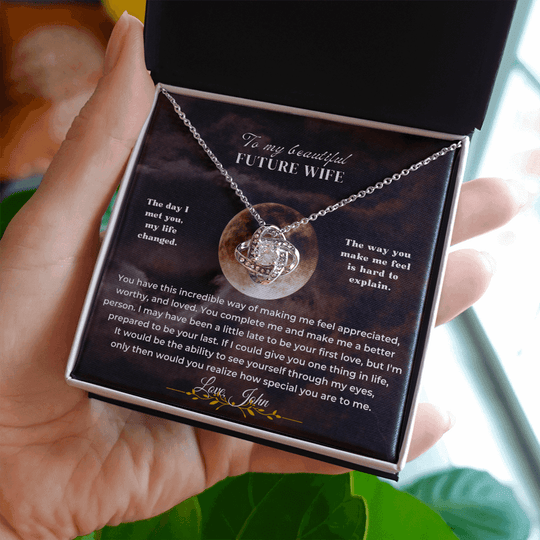 To My Beautiful Future Wife - Love Knot Gift Set - SS50V6 Jewelry ShineOn Fulfillment