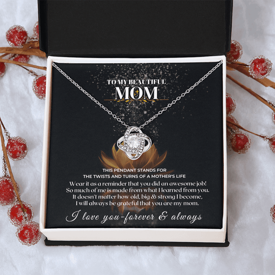 To My Mom - Twists & Turns Gift Set - SS115V2 Jewelry ShineOn Fulfillment 14K White Gold Finish Standard Box
