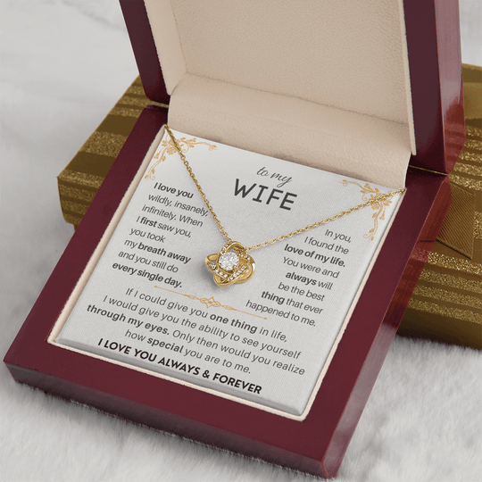 To My Beautiful Wife - Love Knot Necklace Gift Set - SSW18V1 Jewelry ShineOn Fulfillment