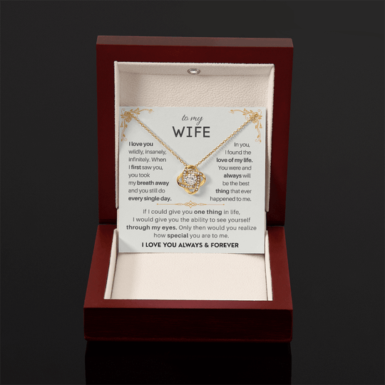 To My Beautiful Wife - Love Knot Necklace Gift Set - SSW18V1 Jewelry ShineOn Fulfillment