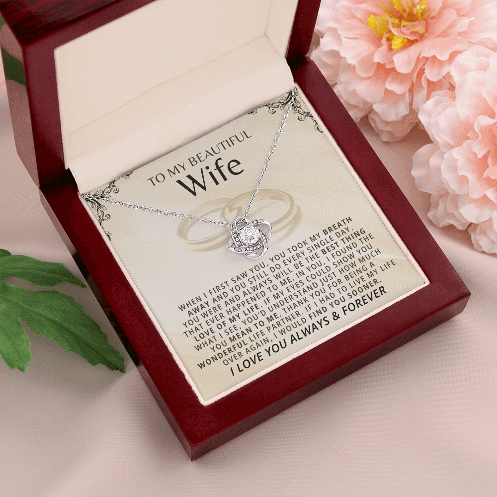 To My Beautiful Wife - Love Knot Gift Set - SSW22V3 Jewelry ShineOn Fulfillment