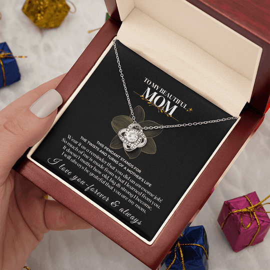 To My Mom - Twists & Turns Gift Set - SS115 Jewelry ShineOn Fulfillment 14K White Gold Finish Luxury Box