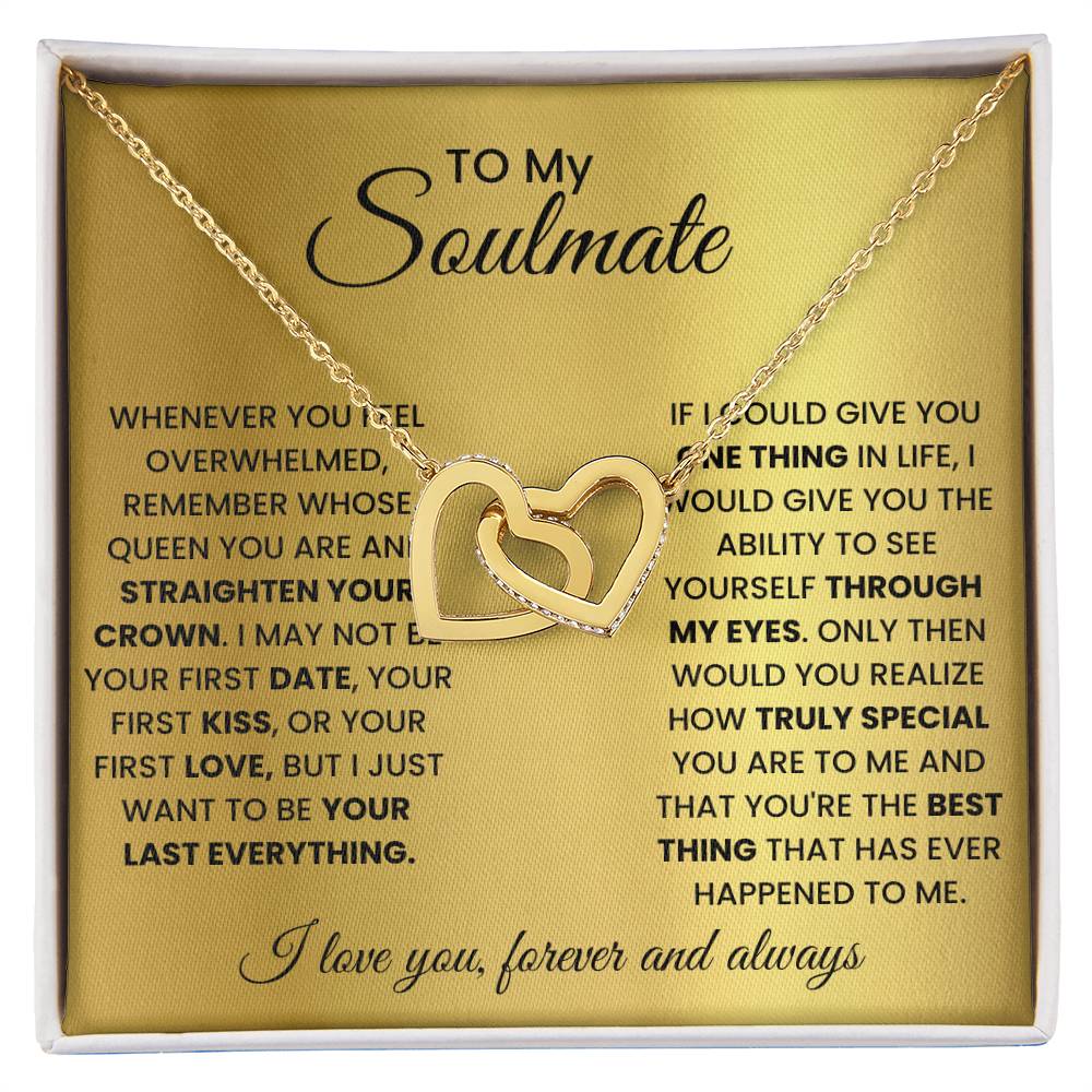 To My Soulmate - Intertwined Hearts Beautiful Gift Set - SSM2 Jewelry ShineOn Fulfillment 18K Yellow Gold Finish Standard Box