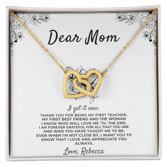 Dear Mom - I Get It Now - Personalized Sign Off - Gift Set - SS419 Jewelry ShineOn Fulfillment 18K Yellow Gold Finish Standard Box