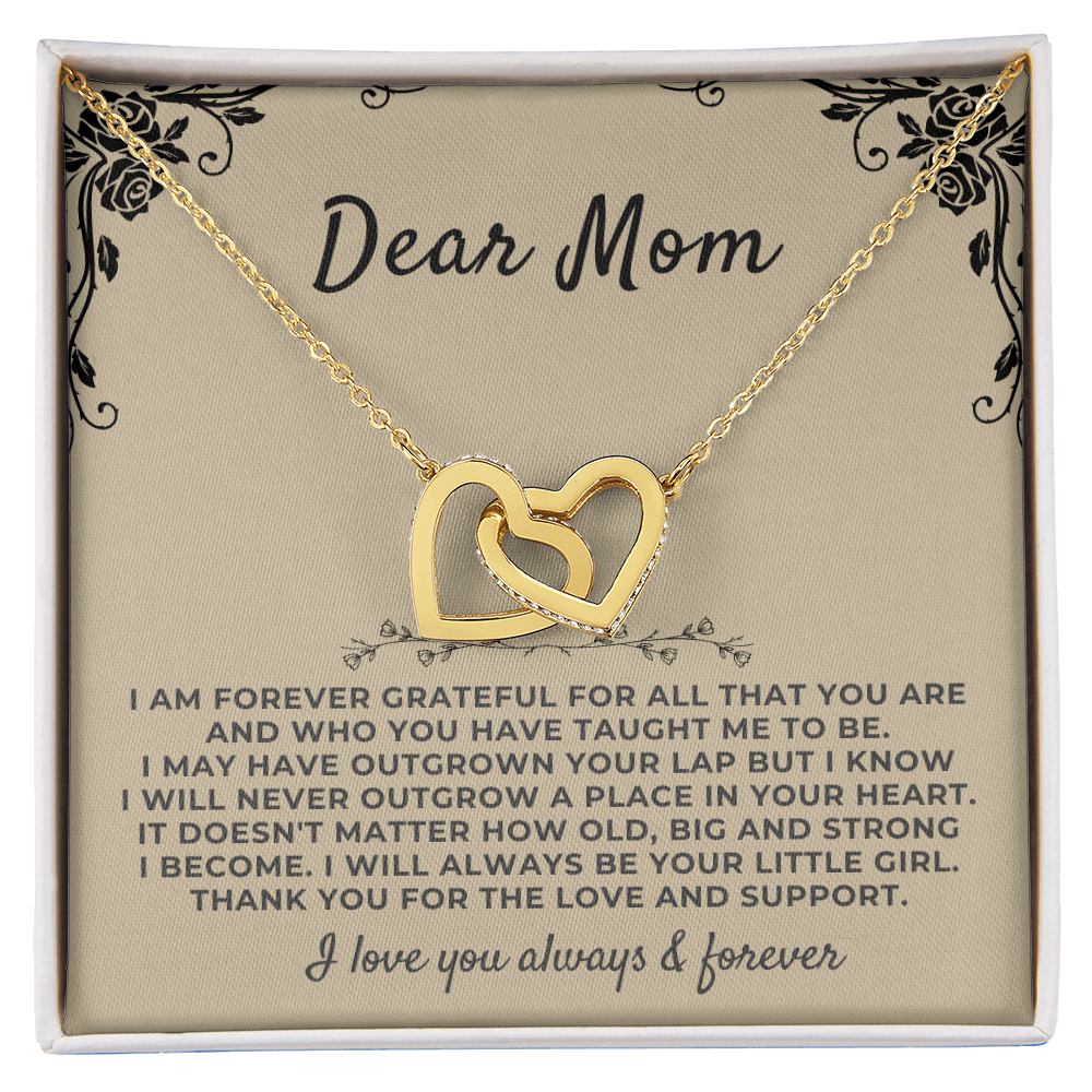 To My Mom - From Daughter - Forever Linked Hearts Gift Set - SS41v1 Jewelry ShineOn Fulfillment 18K Yellow Gold Finish Standard Box