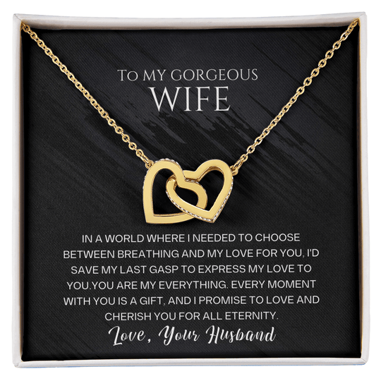 To My Gorgeous Wife - Forever Linked Hearts Gift Set - SSW23 Jewelry ShineOn Fulfillment 18K Yellow Gold Finish Standard Box